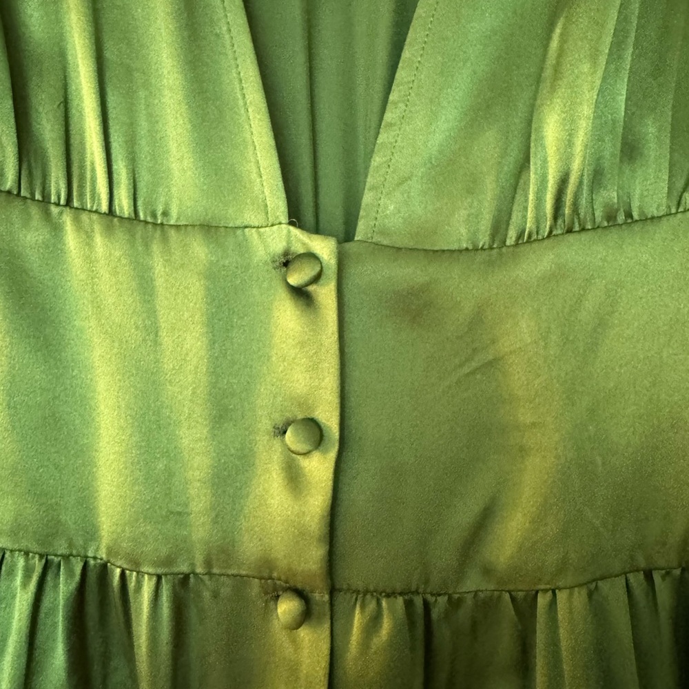 Reformation Deep Green Long Sleeve Dress - Picture 5 of 7